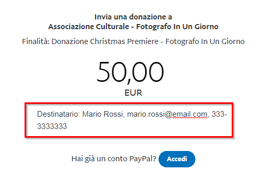 Donazione - No PayPal - Dati Destinatario (1)